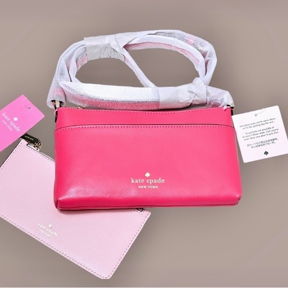 Kate Spade NWT Sadie Crossbody Tropical Pink Safiano Leather - Picture 5 of 9